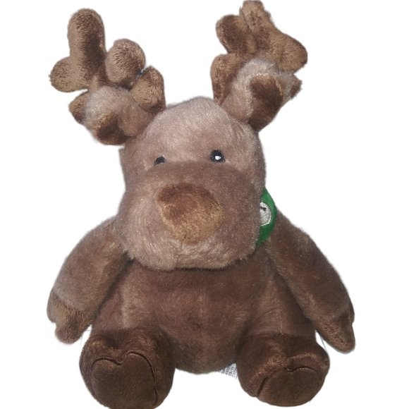 Bath & Body Works Reindeer Green Collar Stuffed Animal Holiday Moose Plush 2009 - Picture 1 of 8